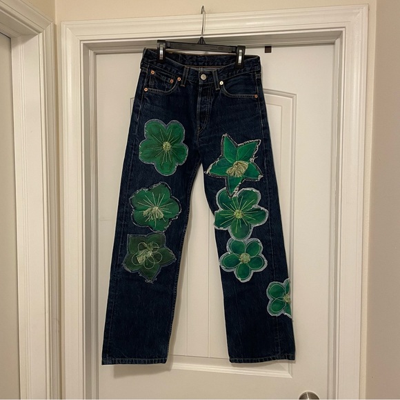 Free People Rialto Jean Project Embroidered Jeans size 24 fits up to size 25 - Picture 1 of 3